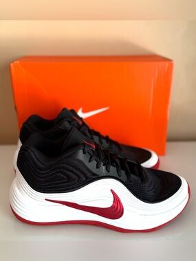 NIKE PRECISION 8 MID MEN'S SIZE 11 BLACK/WHITE/RED BASKETBALL SHOES NWB IH110500